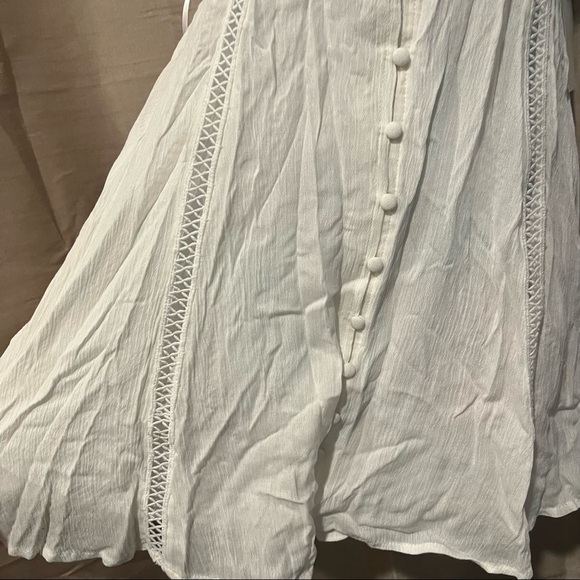 Lulus Off White Button Down Dress Cold Shoulder - Picture 4 of 5